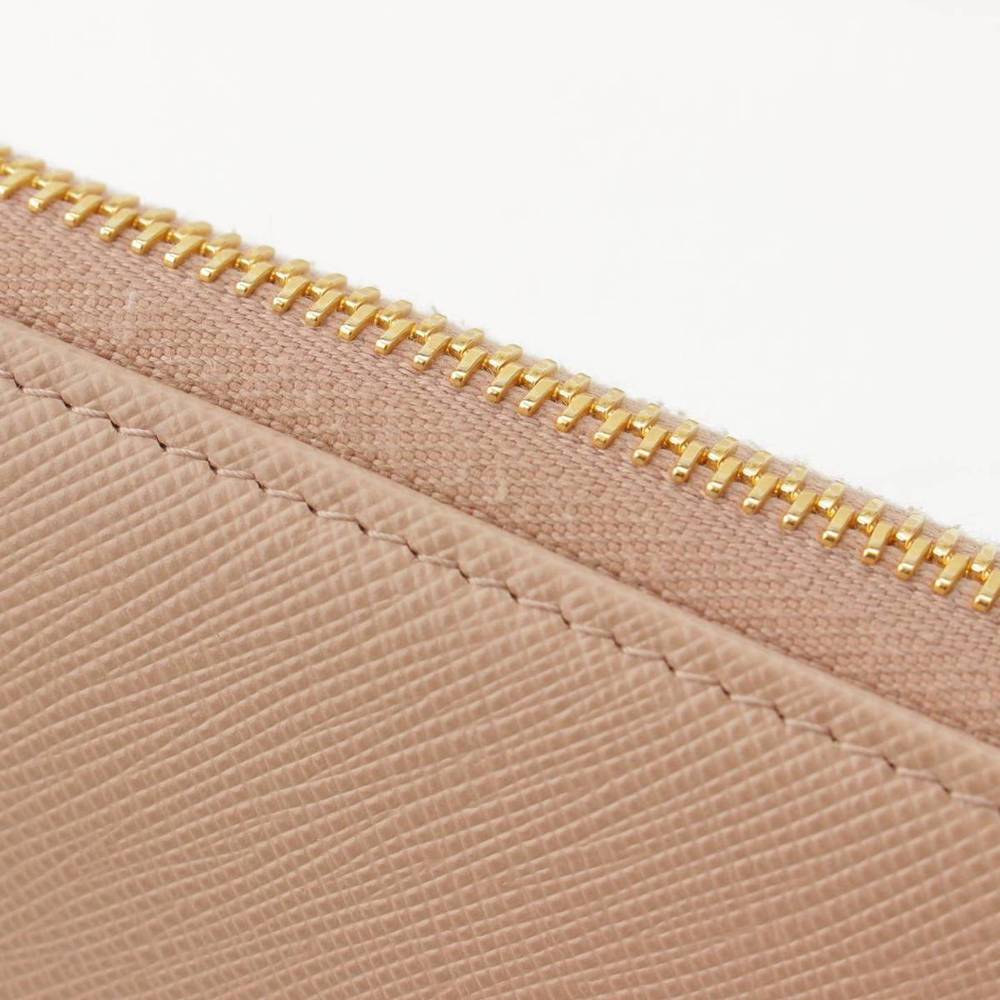 Prada Saffiano Round Zip Wallet Long Wallet Pink - image 6